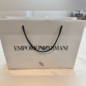 Emporio Armani White Bag with Black Handles